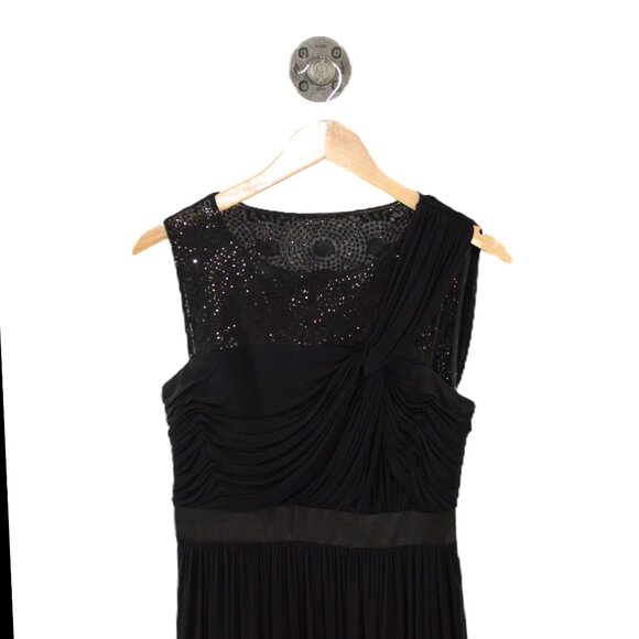 Vera Wang sequin draped evening gown #217-155 - Picture 2 of 3